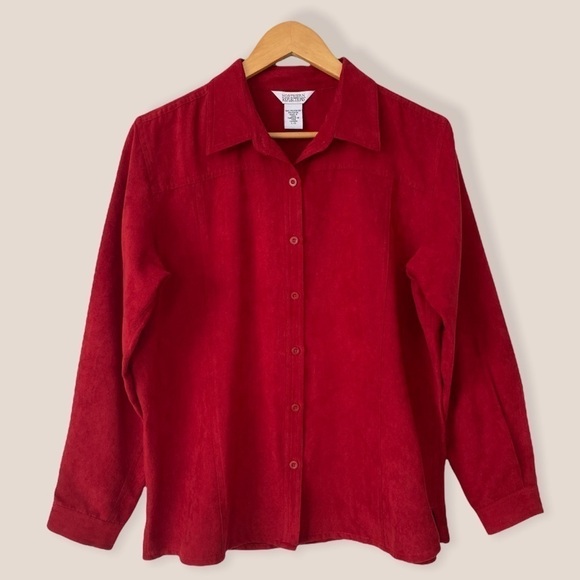 Northern Reflections Red Button Down Shirt - Picture 1 of 7